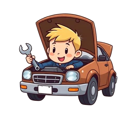 Mechanic fixing a car